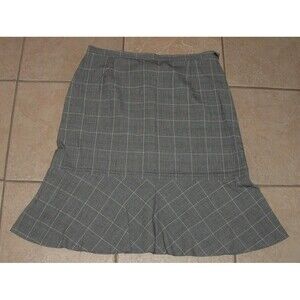SAG HARBOR Glen Plaid Sz 14 Church Office Stretchy Side Zip Trumpet Skirt